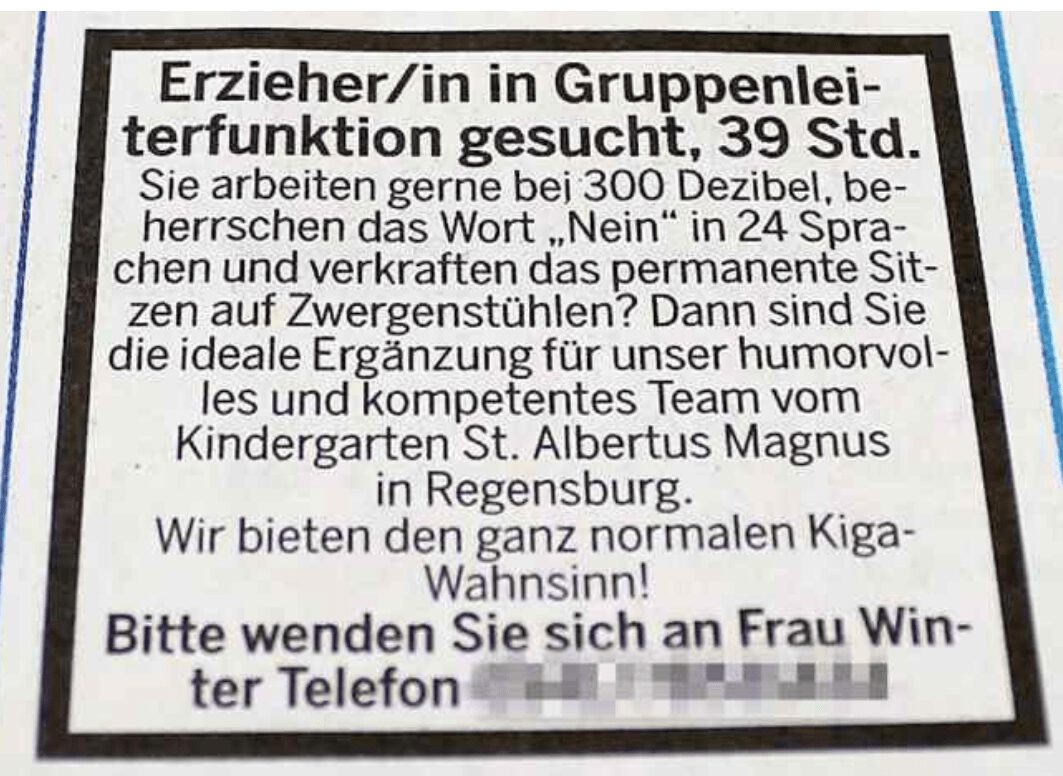 Beispiel Stellenanzeige